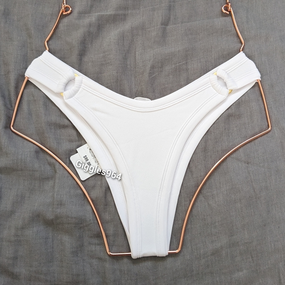 L*Space Anna Bikini Bottom White Rib